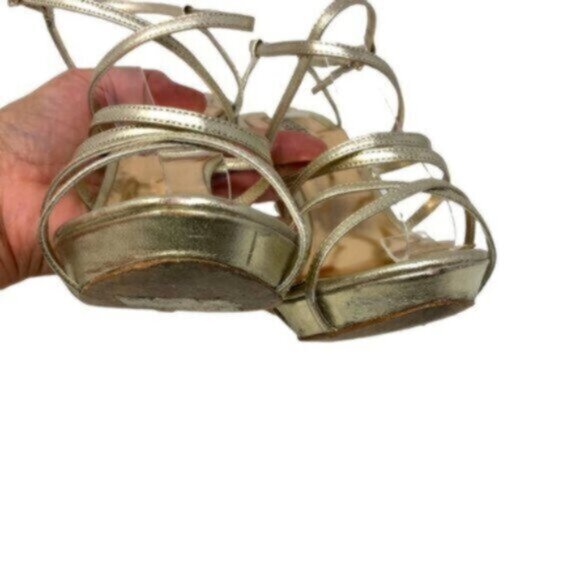 BADGLEY MISCHKA Strappy High Heels Formal Gold Size 10 - Picture 4 of 9